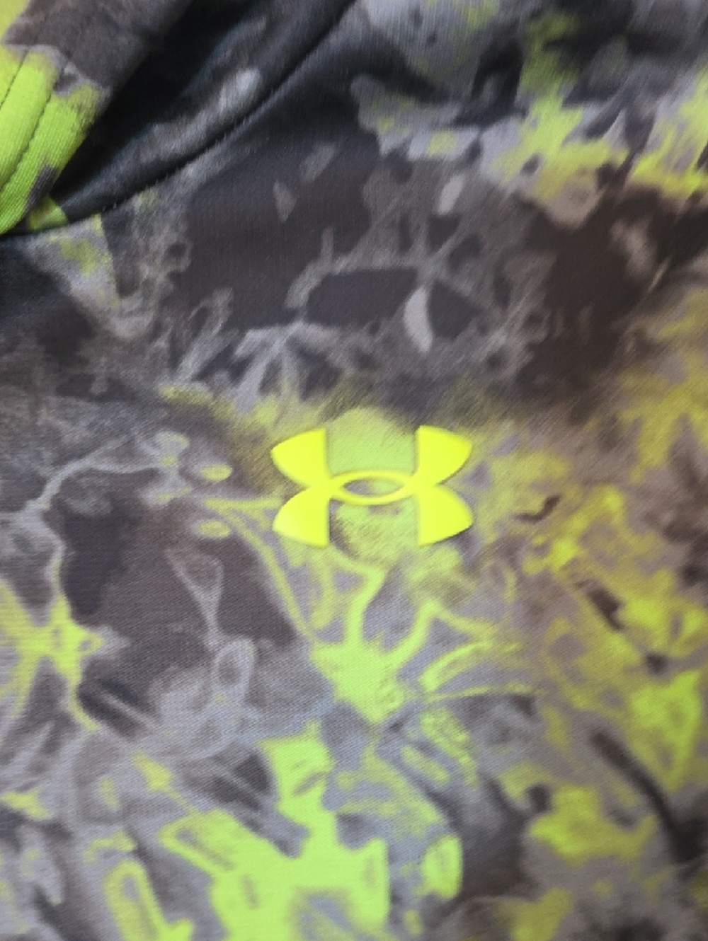 Under Armour Neon Yellow & Gray Camo Hoodie - Picture 3 of 6